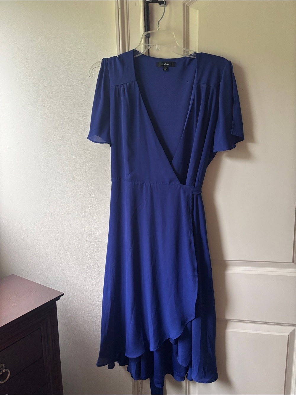 Lulu's Royal Blue Wrap High-Low Dress